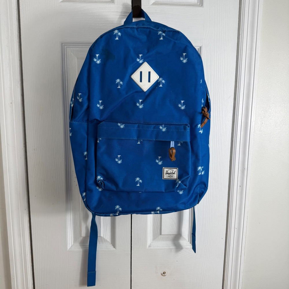 Herschel Heritage Backpack OS Blue Palm Tree Print Tropical Coastal Summer